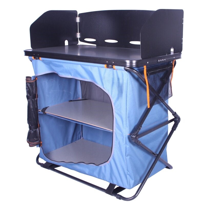 Folding camp kitchen station with windscreen panels (GZ201R)