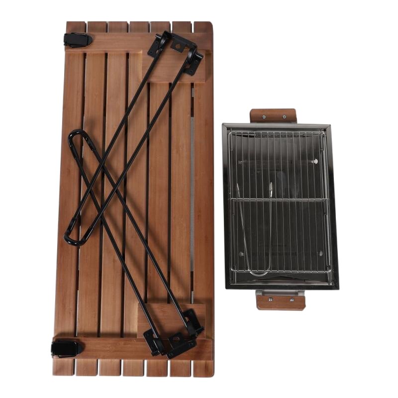 Складной бамбуковый стол с барбекю-печью BT660